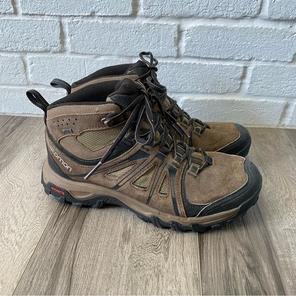Salomon Evasion Mid GTX Brown Leather Hiking Boots Men's Size